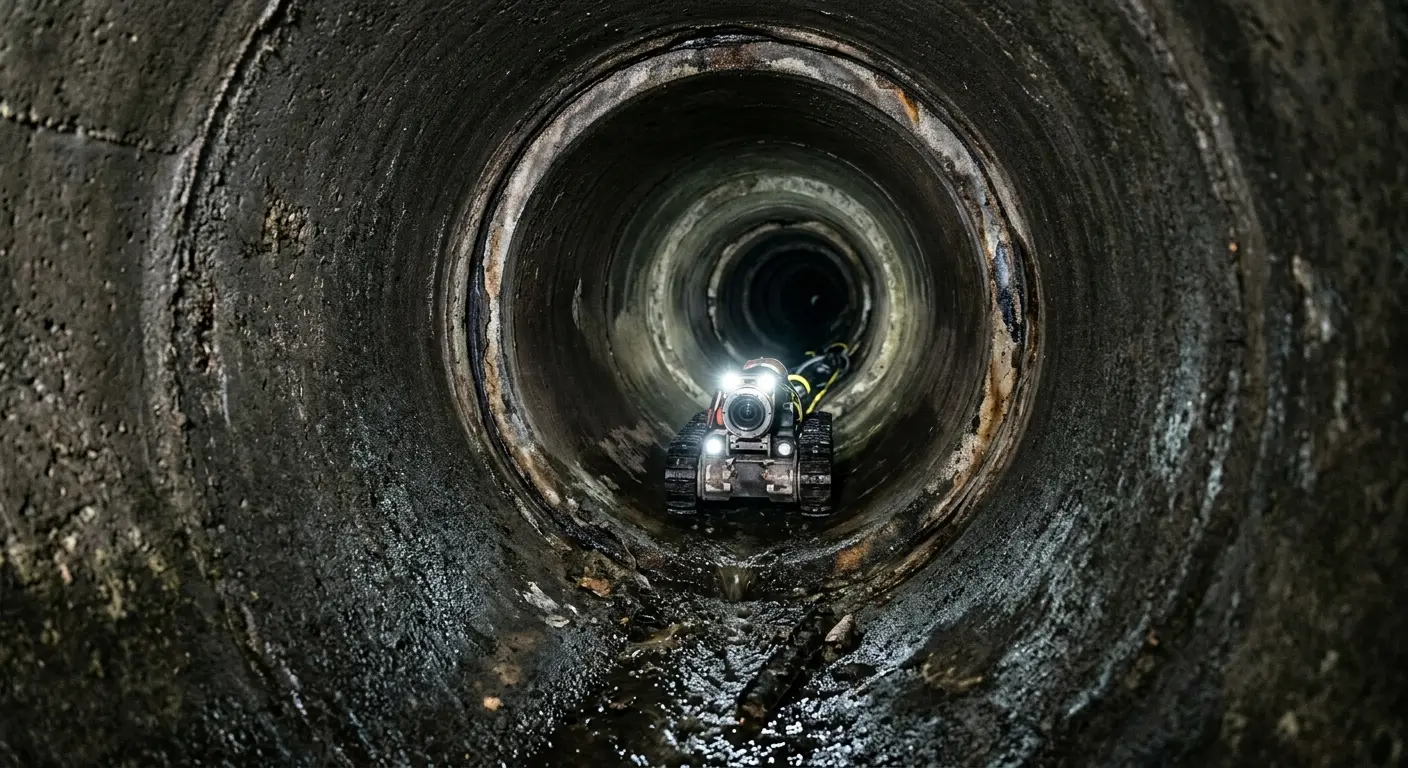 Robotic sewer camera inspecting pipe interior for Drain Snake Service in Dormont